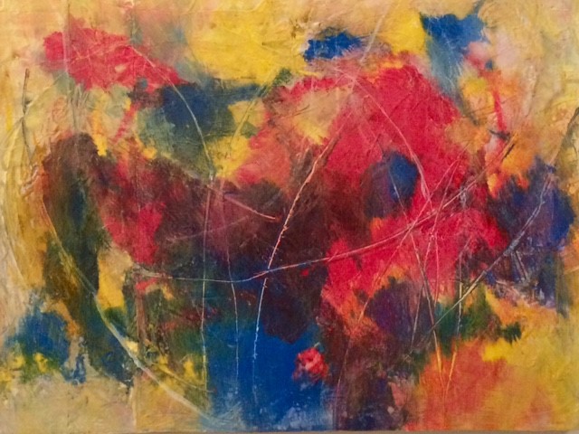 A colourful abstract painting